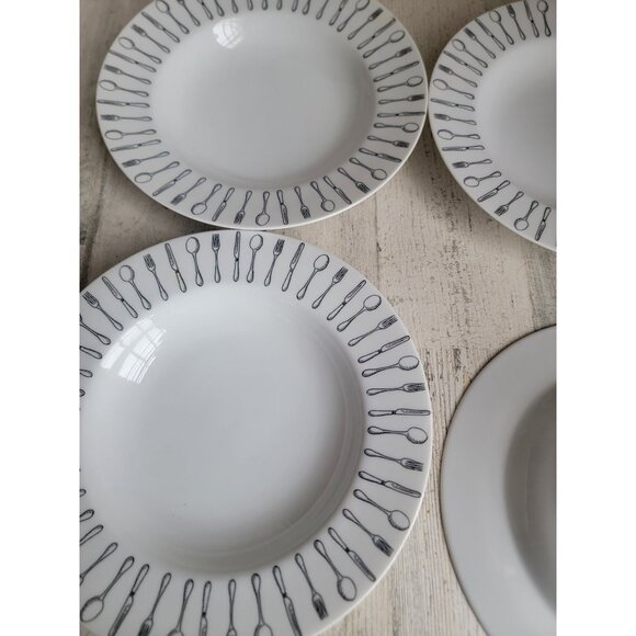 Pier 1 rimmed plate spoon Fork knife Chef‎ home dish - Picture 8 of 8